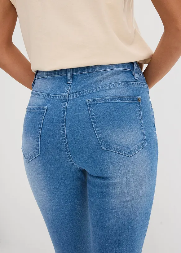 Jeans skinny cropped, vita alta, bonprix