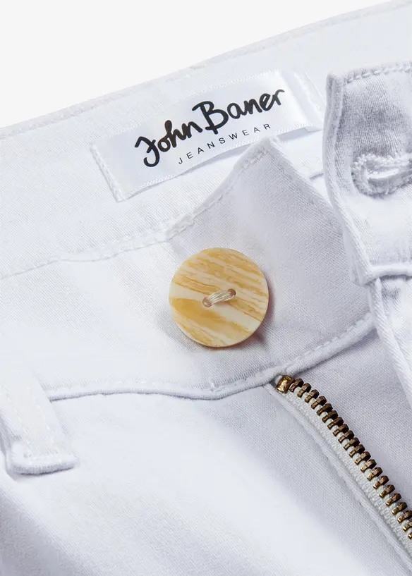 Jeans cropped wide leg, vita alta, bonprix