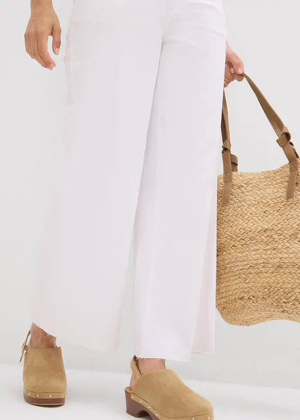 Jeans cropped wide leg, vita alta, bonprix