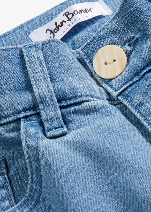 Jeans cropped wide leg, vita alta, bonprix