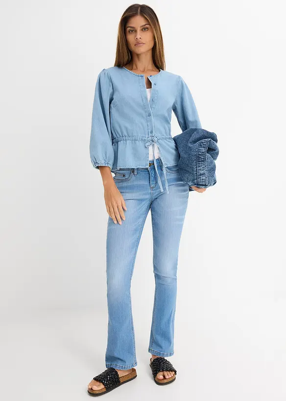 Jeans bootcut elasticizzati, vita media, bonprix