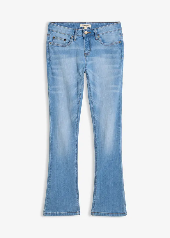 Jeans bootcut elasticizzati, vita media, bonprix