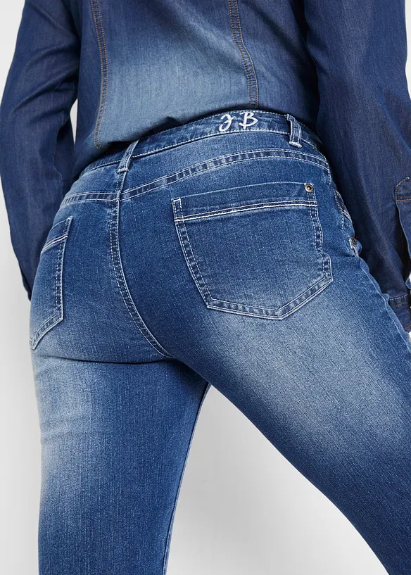 Jeans cropped straight, vita media, bonprix