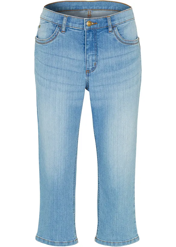 Jeans capri slim, vita media, bonprix