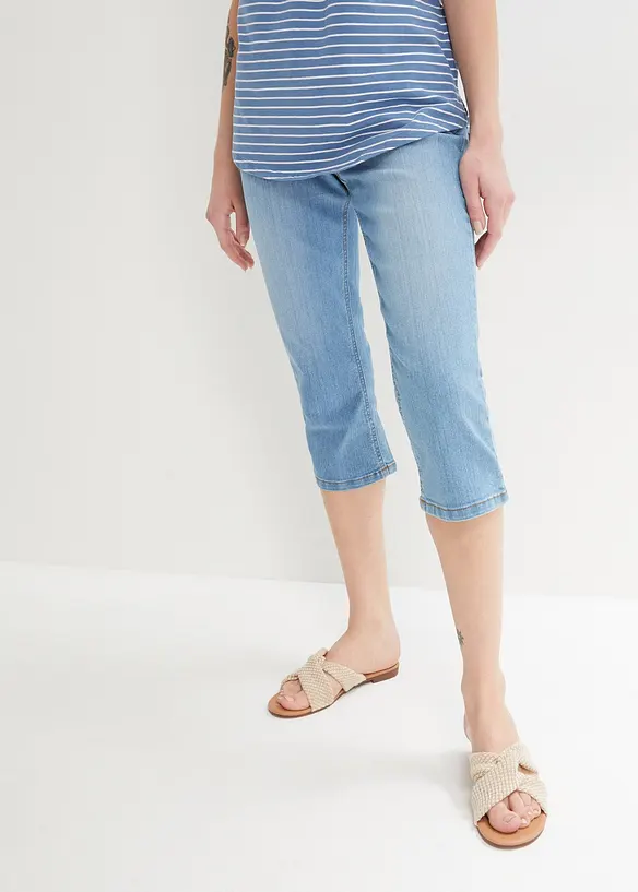 Jeans capri slim, vita media, bonprix