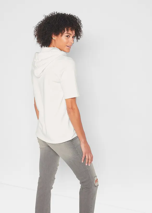 Felpa con cappuccio in misto cotone, bonprix