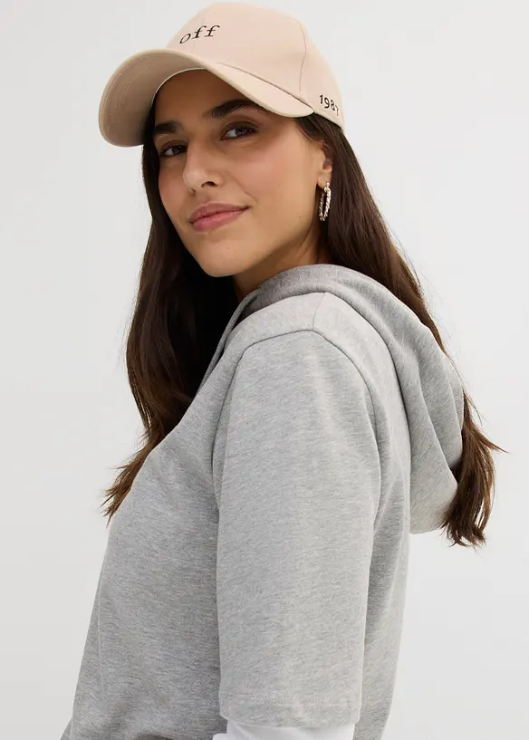 Felpa con cappuccio in misto cotone, bonprix