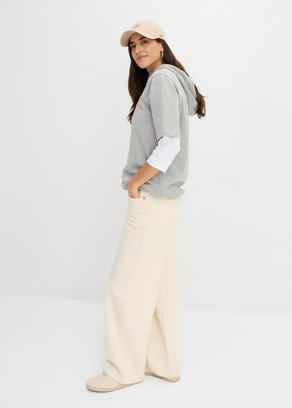 Felpa con cappuccio in misto cotone, bonprix