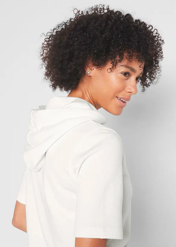 Felpa con cappuccio in misto cotone, bonprix