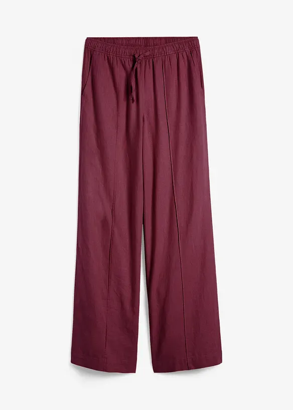 Pantaloni a palazzo in misto lino e viscosa leggero, bonprix