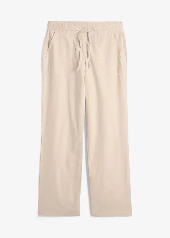 Pantaloni a palazzo in misto lino, bonprix