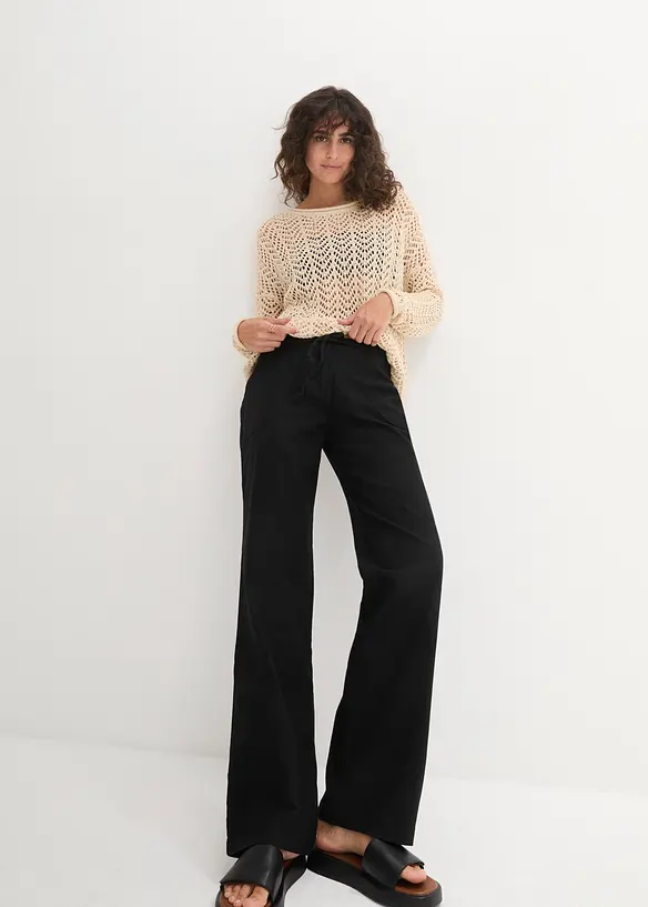 Pantaloni a palazzo in misto lino, bonprix