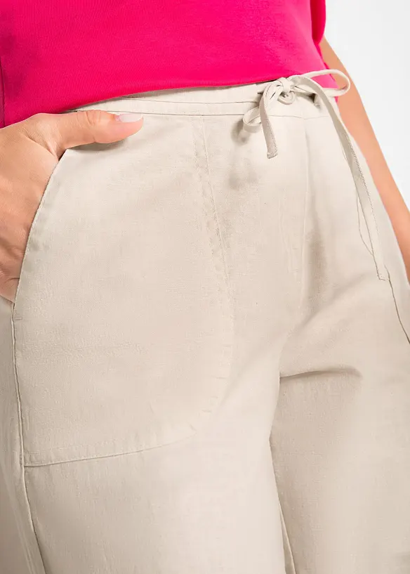 Pantaloni a palazzo in misto lino, bonprix