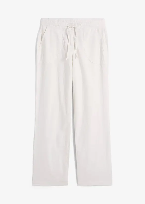 Pantaloni a palazzo in misto lino, bonprix