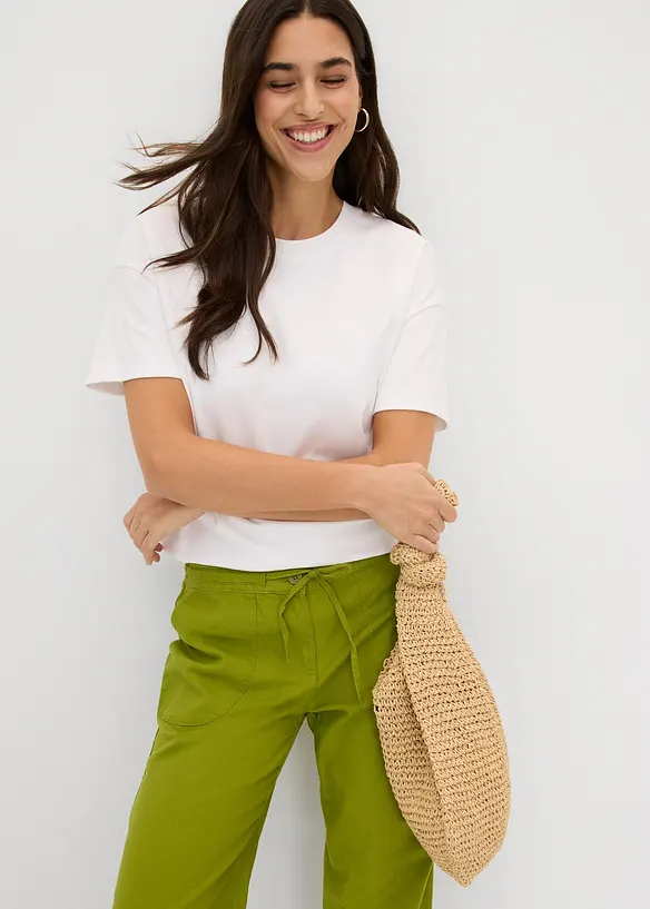 Pantaloni a palazzo in misto lino, bonprix