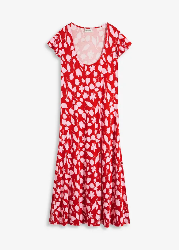 Abito in jersey fantasia di misto viscosa morbido, bonprix