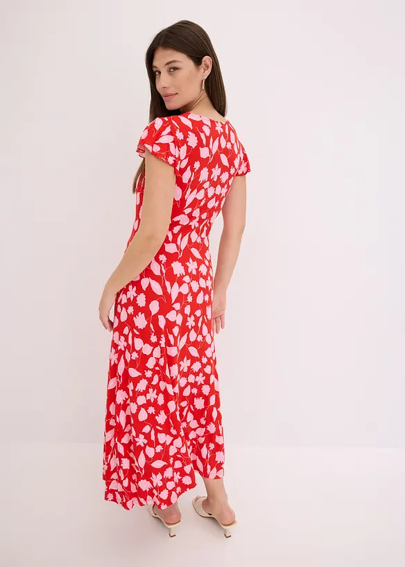 Abito in jersey fantasia di misto viscosa morbido, bonprix