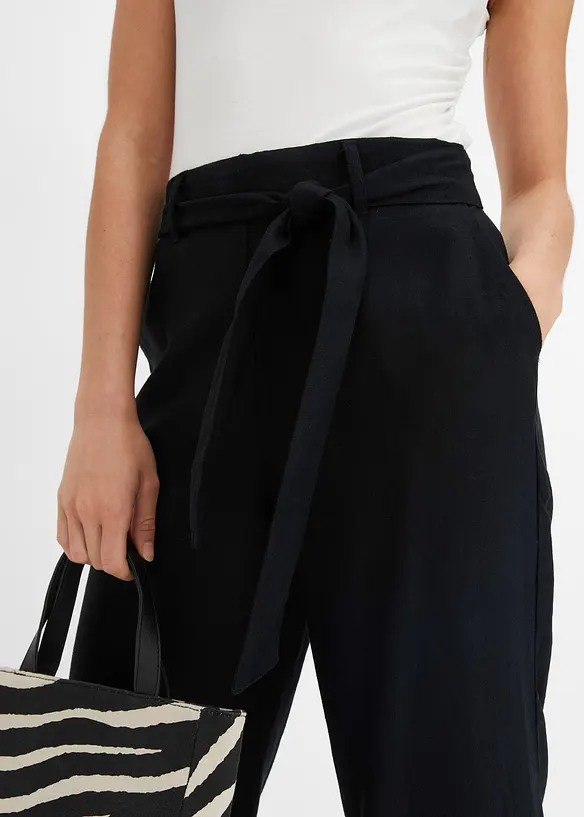 Pantaloni culotte in misto lino leggero, bonprix