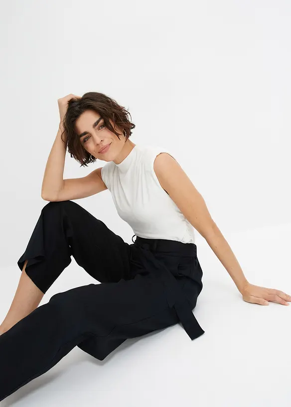 Pantaloni culotte in misto lino leggero, bonprix