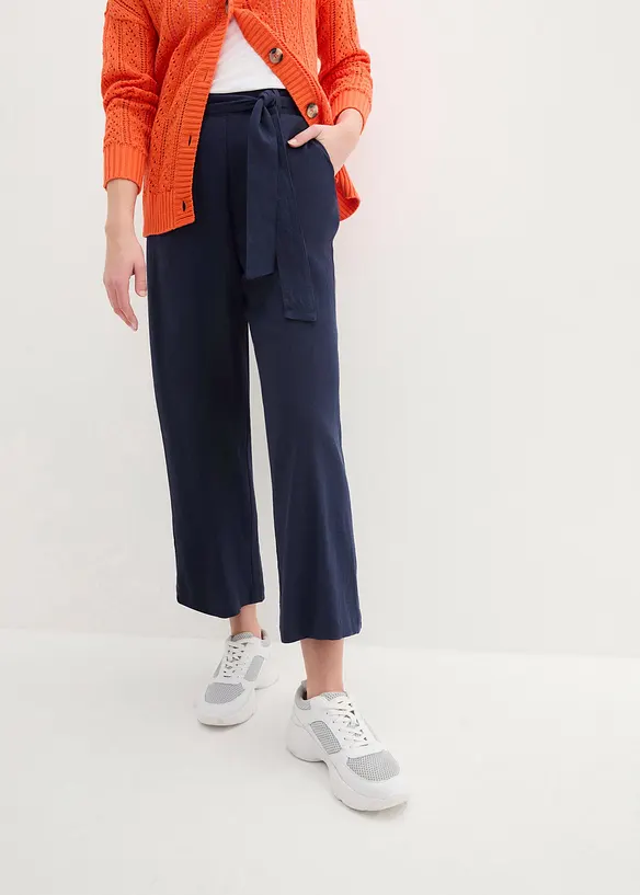 Pantaloni culotte in misto lino leggero, bonprix