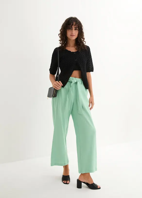 Pantaloni culotte in misto lino leggero, bonprix