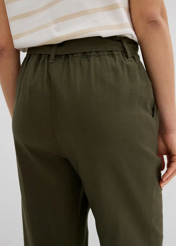 Pantaloni culotte in misto lino leggero, bonprix