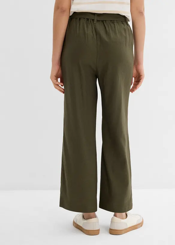Pantaloni culotte in misto lino leggero, bonprix