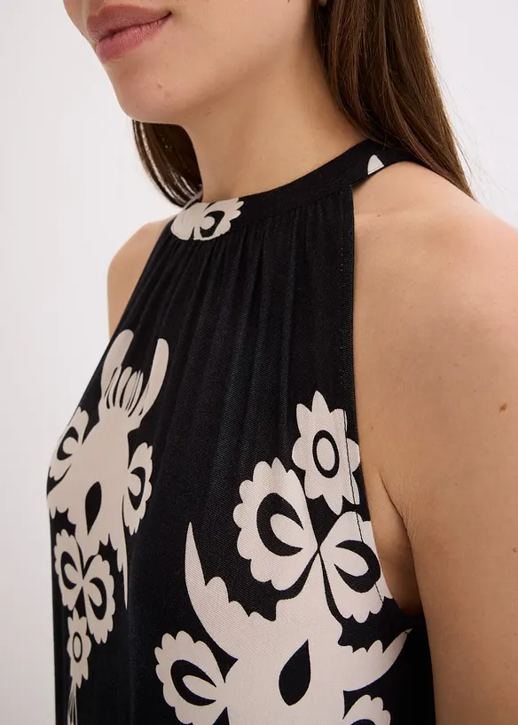 Abito in jersey fantasia di misto viscosa morbido, bonprix