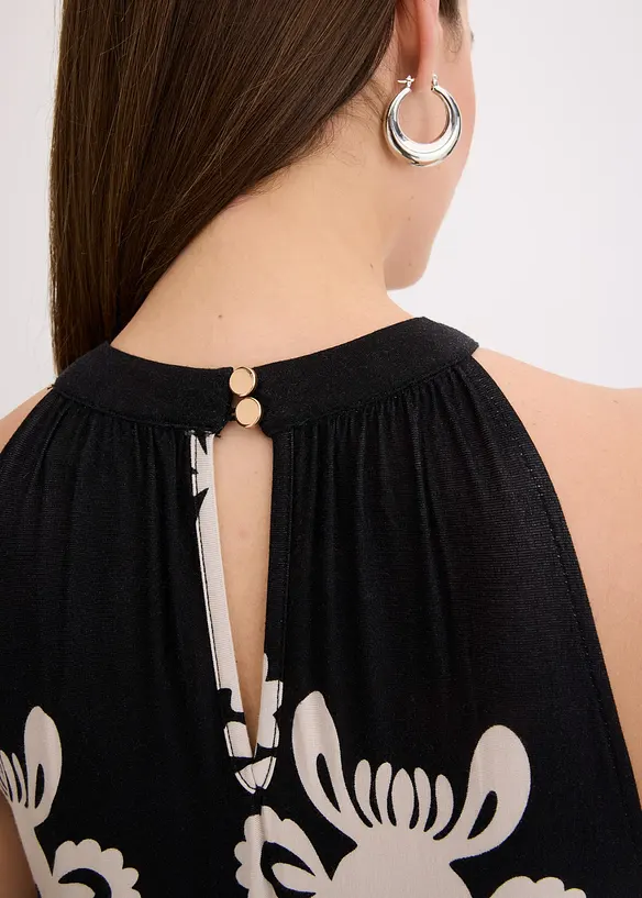 Abito in jersey fantasia di misto viscosa morbido, bonprix