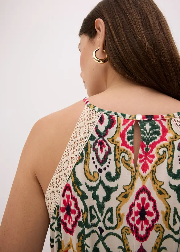 Abito midi con pizzo, bonprix