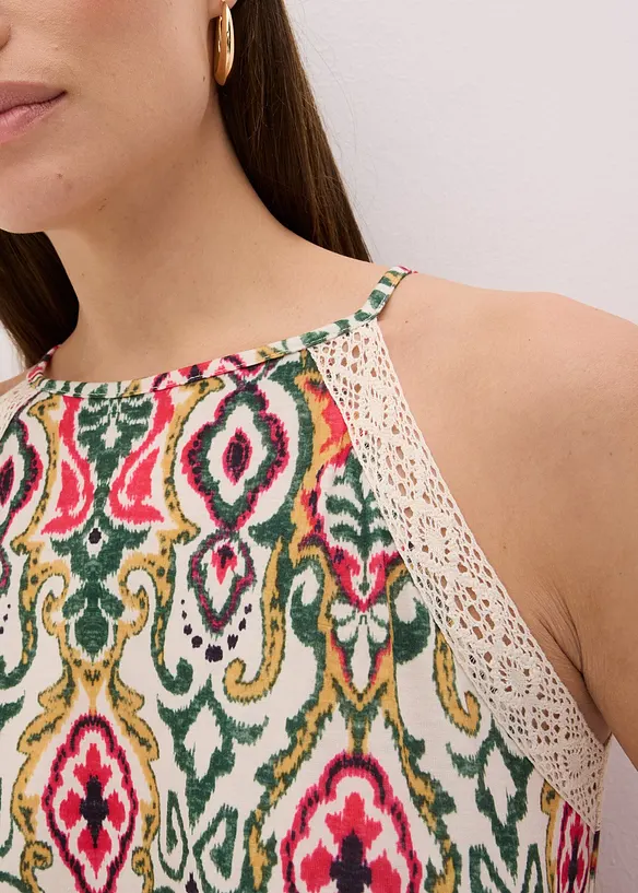 Abito midi con pizzo, bonprix