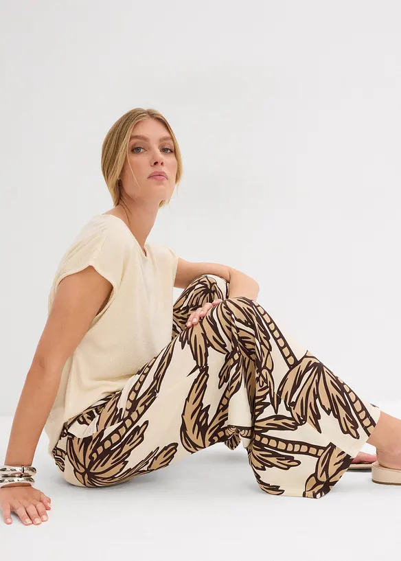 Pantaloni larghi in viscosa fluente, bonprix