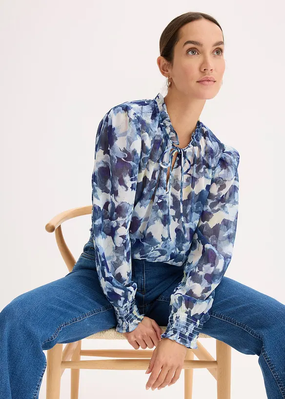Blusa in chiffon fantasia, bonprix
