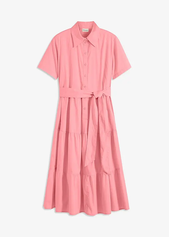 Abito chemisier in misto cotone elasticizzato, bonprix