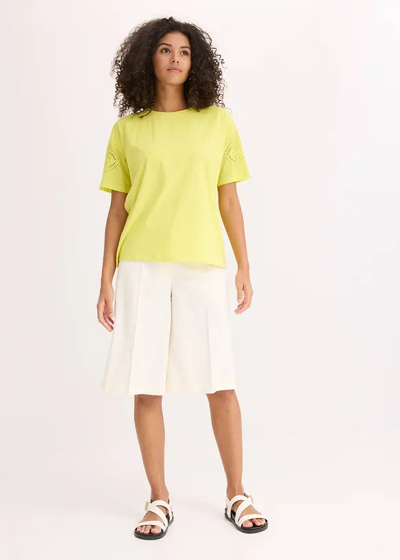 T-shirt con ricami traforati, bonprix