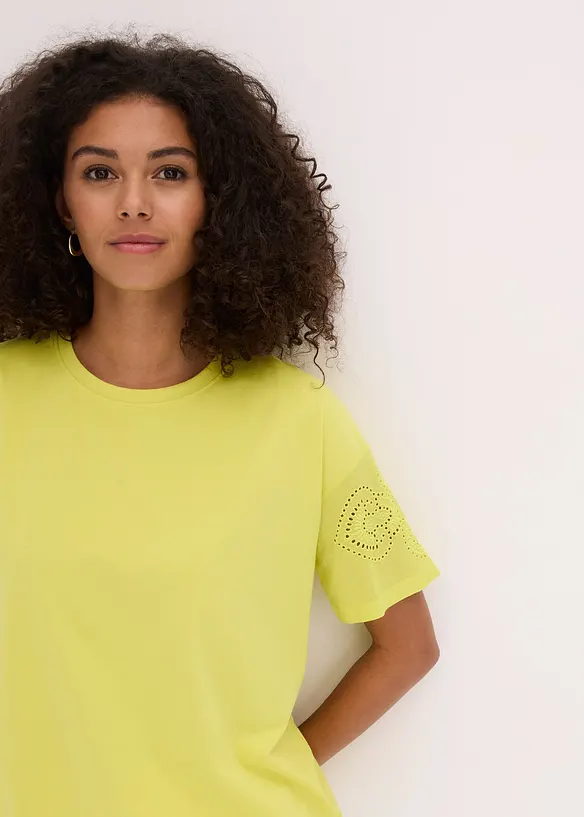 T-shirt con ricami traforati, bonprix