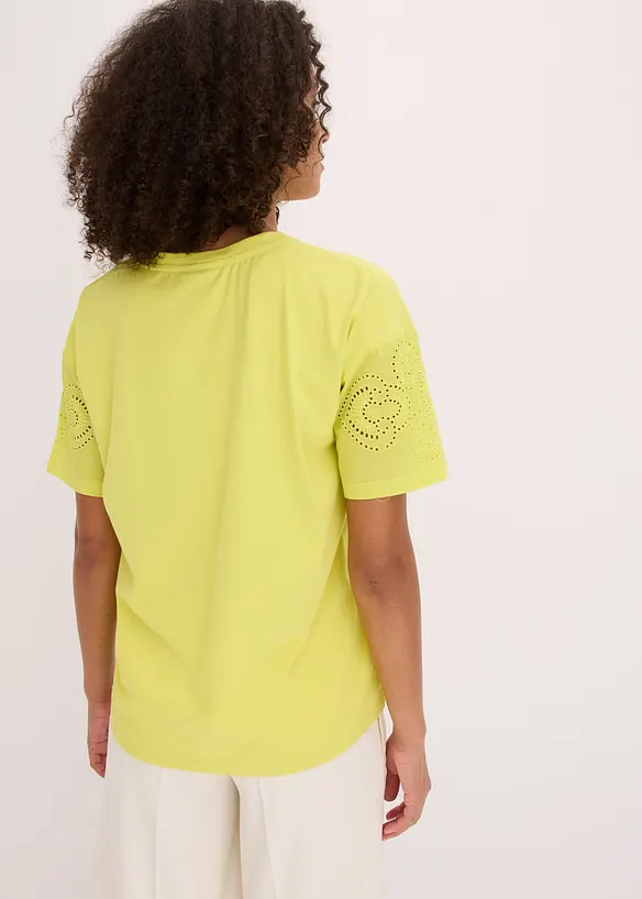T-shirt con ricami traforati, bonprix