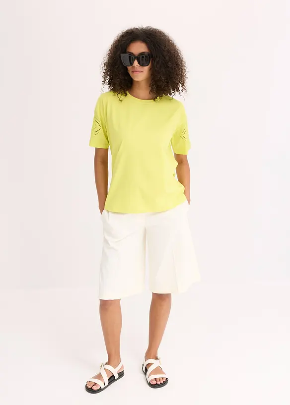 T-shirt con ricami traforati, bonprix