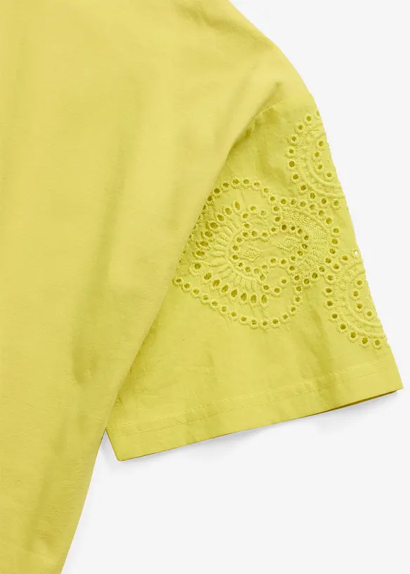 T-shirt con ricami traforati, bonprix