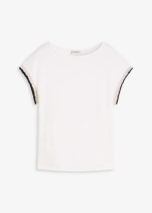 Maglia in puro cotone con dettagli decorativi, bonprix