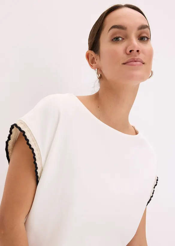 Maglia in puro cotone con dettagli decorativi, bonprix