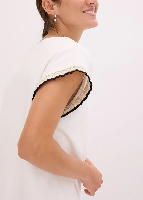 Maglia in puro cotone con dettagli decorativi, bonprix