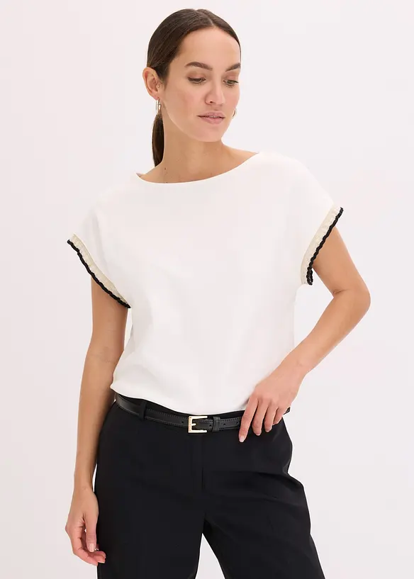 Maglia in puro cotone con dettagli decorativi, bonprix