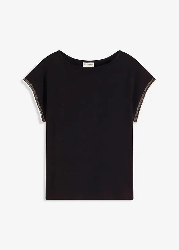 Maglia in puro cotone con finiture decorative, bonprix
