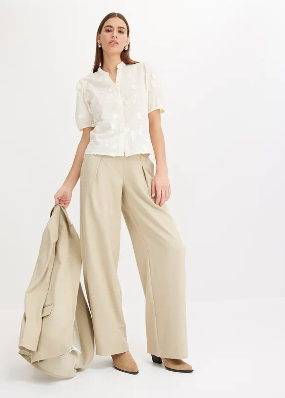 Blusa a maniche corte in puro cotone, bonprix