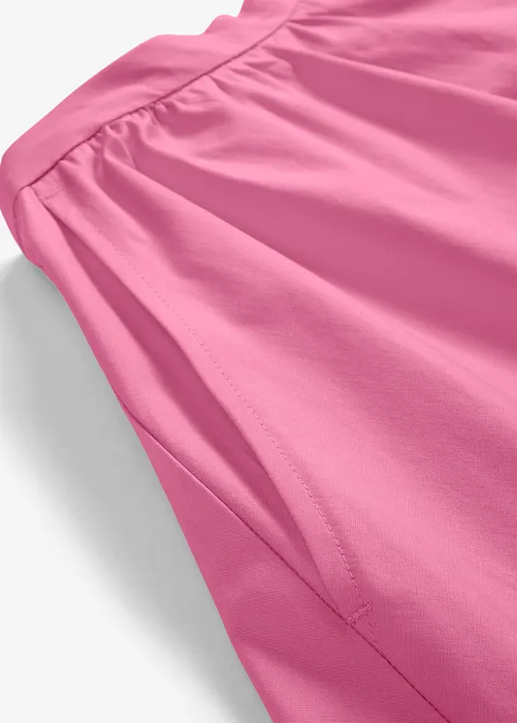 Gonna midi in misto cotone elasticizzato, bonprix