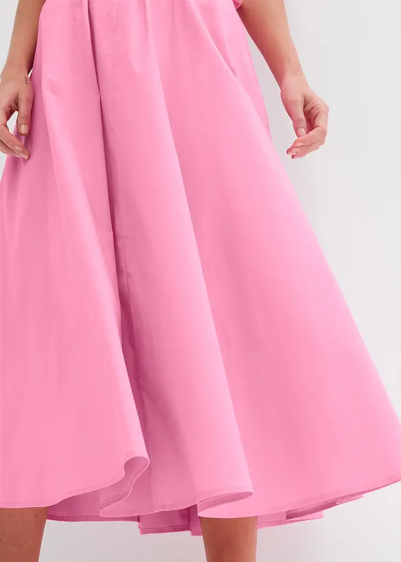 Gonna midi in misto cotone elasticizzato, bonprix