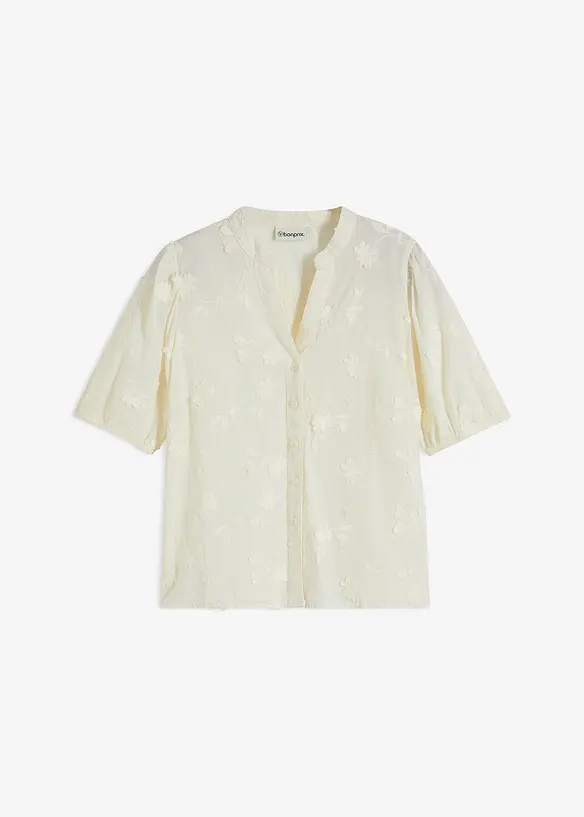 Blusa a maniche corte in puro cotone, bonprix