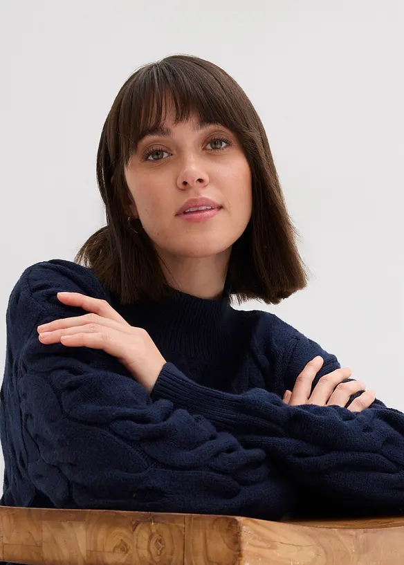 Maglione oversize in misto viscosa morbido, bonprix