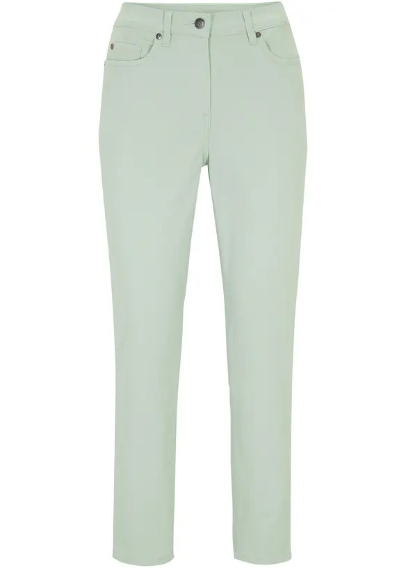 Pantaloni cropped in misto cotone elasticizzato, bonprix